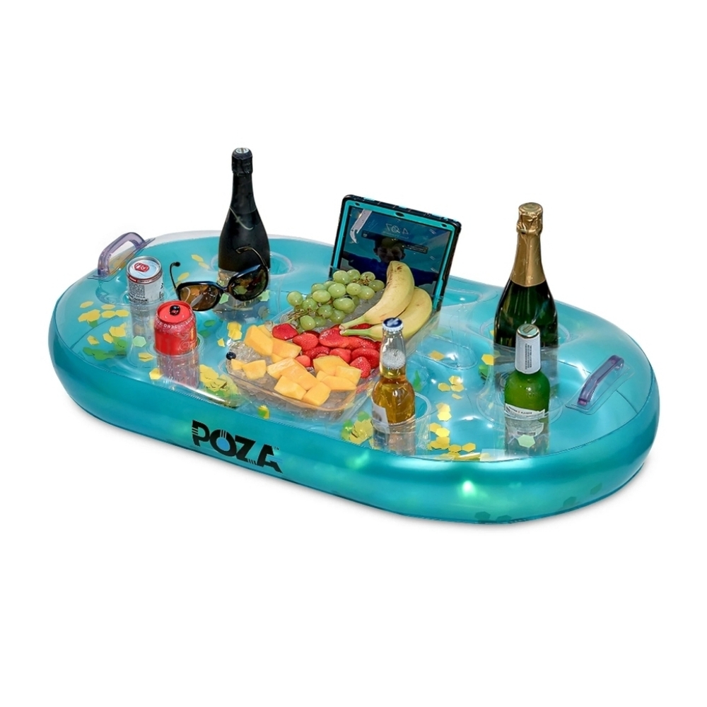POZA Inflatable Blue Gold Floating Cooler - Picture 5 of 7